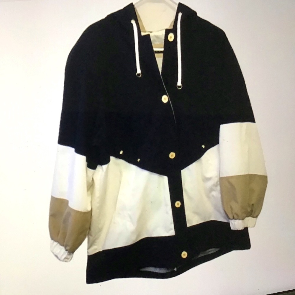 Fleet Street Color Block Jacket with Hood - Size XL